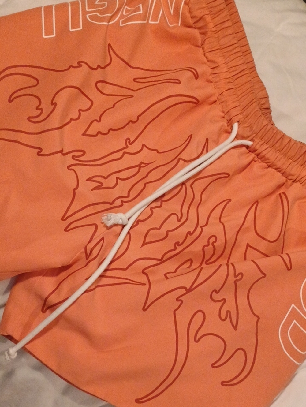Darc Sport Orange Men’s Hybrid Shorts with White Drawstring